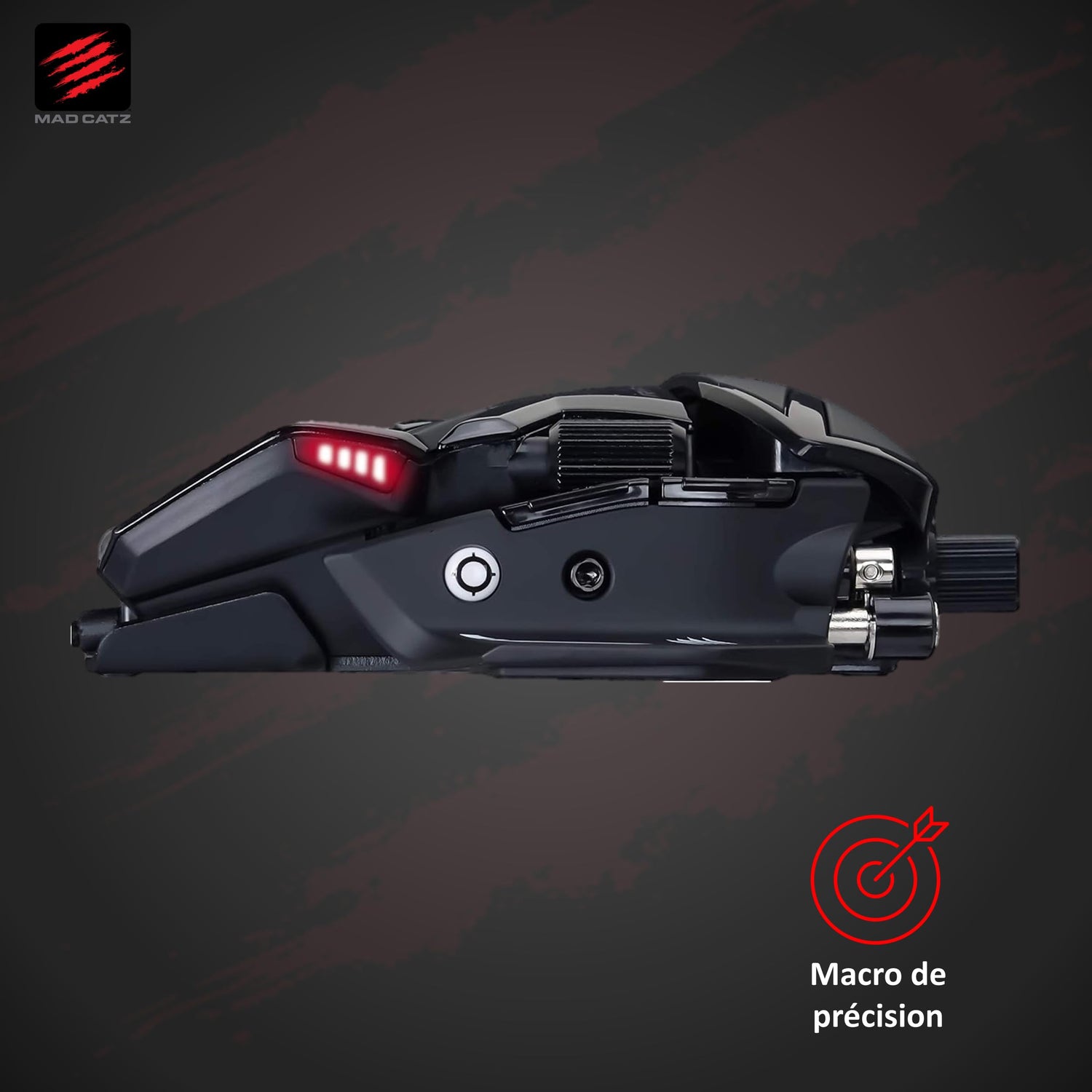 Mad Catz MR05DCINBL000-0 R.A.T. 8+ - Ratón (mano derecha, Óptico, USB, 16000 DPI, 16000 pps, Negro), rojo