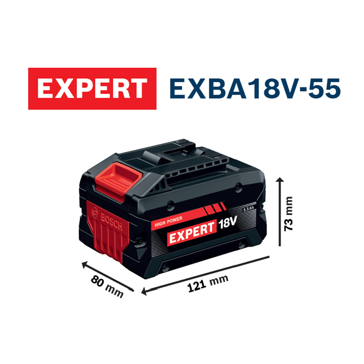 Kit de batería de alta potencia Bosch EXPERT 18V System: 4x EXBA 18V-55, L-BOXX 136