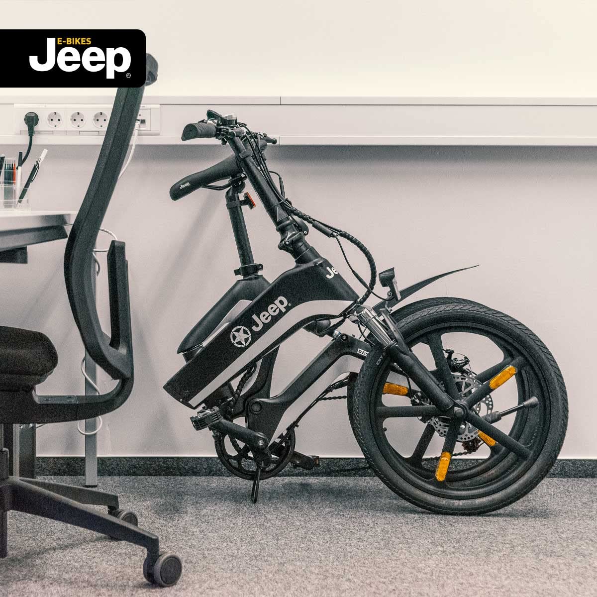 Jeep FFR 7050 Bicicleta eléctrica, Unisex Adulto, Negro, 20 Inches