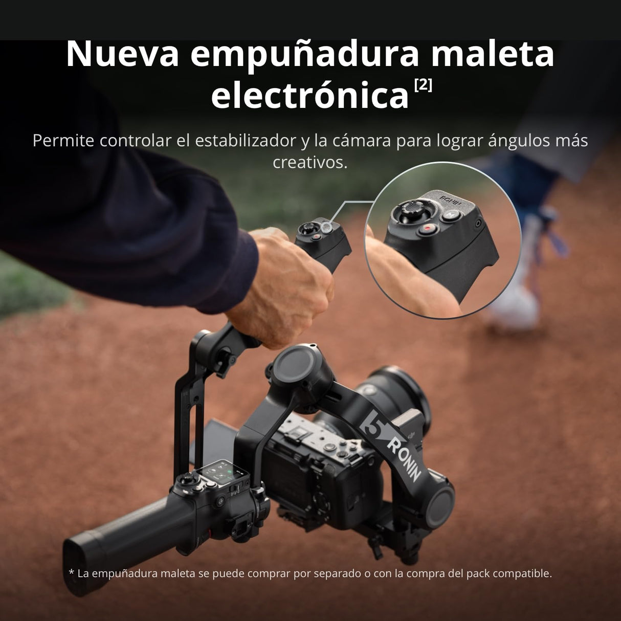 Pack dji RS 5, estabilizador para cámara Canon/Sony/Panasonic/Nikon/Fujifilm, Seguimiento Inteligente, empuñadura Maleta electrónica, perillas de Ajuste Fino, Nuevo indicador del Eje Z