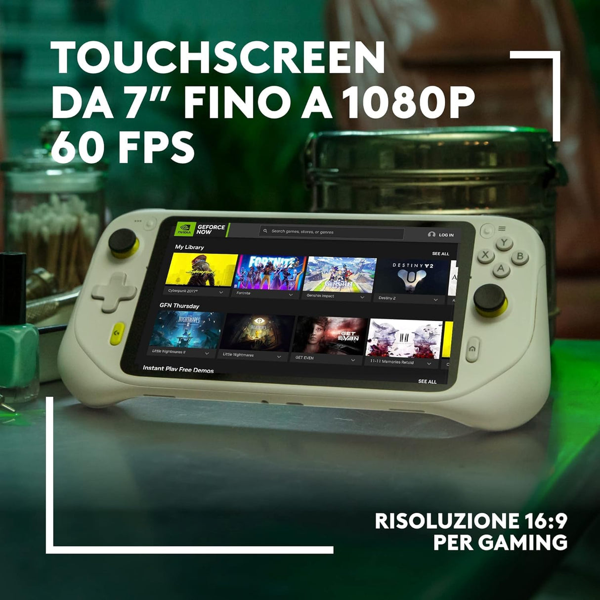 Logitech G Cloud Gaming Handheld, Consola Portátil con Batería de Larga Duración, Pantalla Táctil 1080P de 7 in, diseño ligero, Xbox Cloud Gaming, NVIDIA GeForce NOW, Google Play, Enchufe EU, Blanco