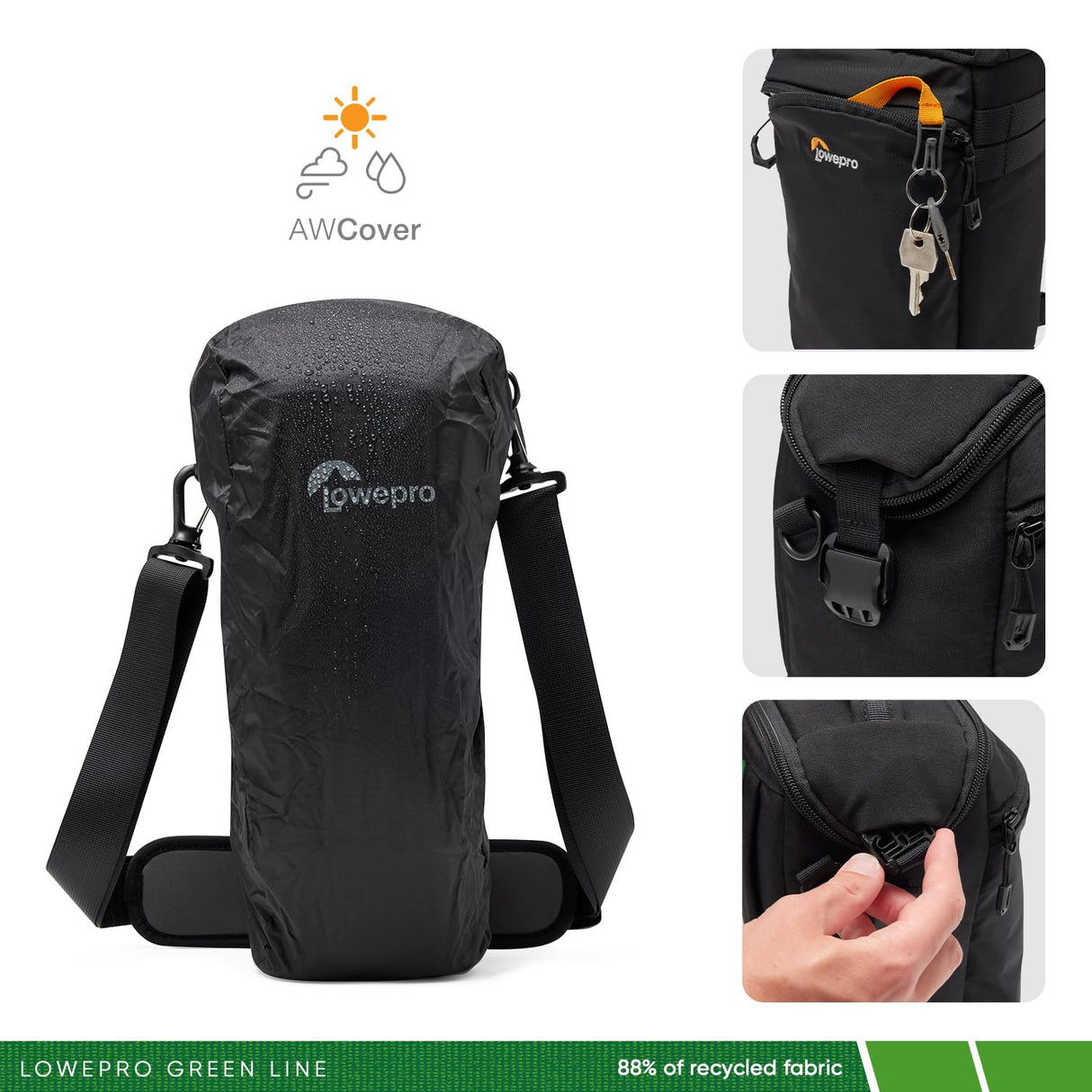 Lowepro ProTactic TLZ 75 Slim AW III Toploader Camera Bag, Camera Case for DSLR, Mirrorless, Vol. 4.5L, Dim: 37x10.5x14cm for Cameras w/Lens Attached, Modular Shoulder Bag, for Photographer/Video