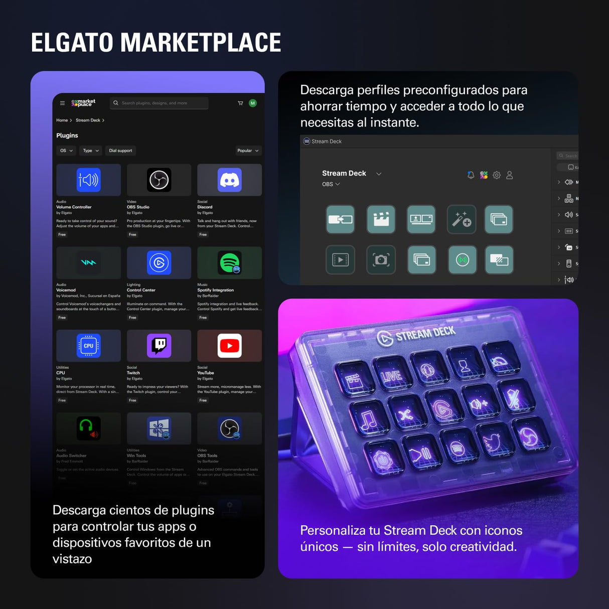 Elgato Stream Deck MK.2 – Controlador de estudio USB, 15 teclas macro, activa acciones en apps y software como OBS, Twitch, YouTube y otros, funciona en Mac y PC
