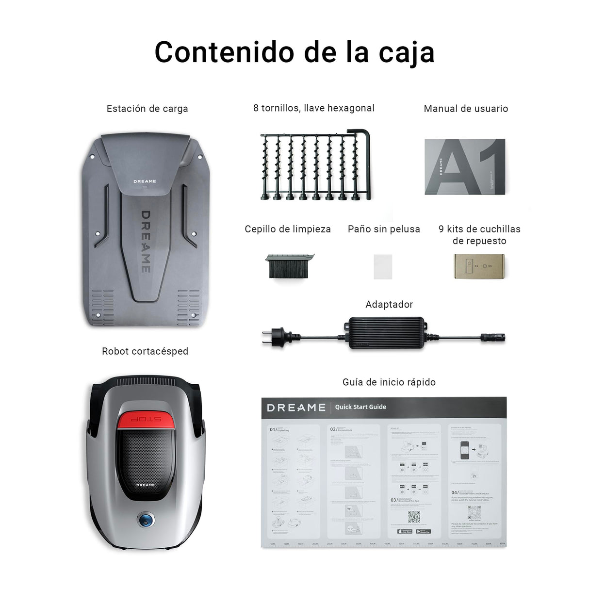 Dreame A1 Robot Cortacésped sin Cables, Tecnología Omnisense™, Controldo por App/WiFi, Gestión Intuitiva de Las Zonas, Prevención Inteligente de Obstáculos, Adecuado para Céspedes de hasta 1000 m²