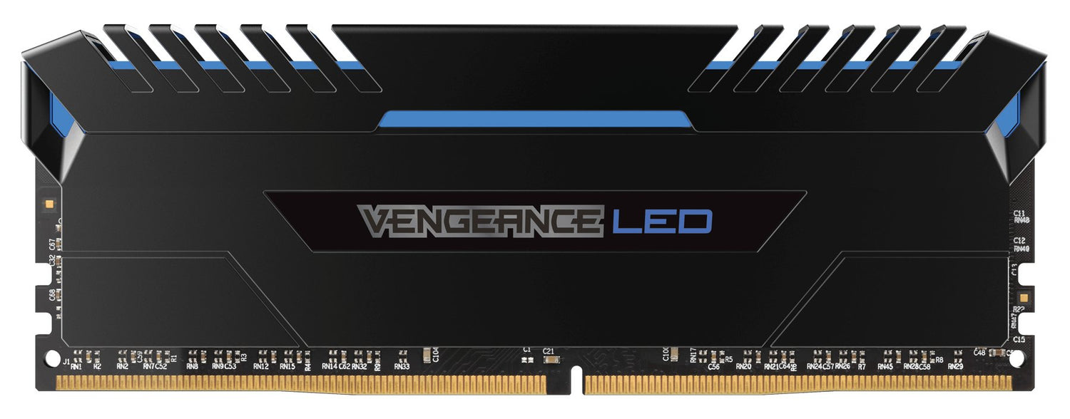 Corsair Vengeance LED - Kit de Memoria Entusiasta de 64 GB (4 x 16 GB, DDR4, 3200 MHz, C16, XMP 2.0) Negro con Azul LED iluminación