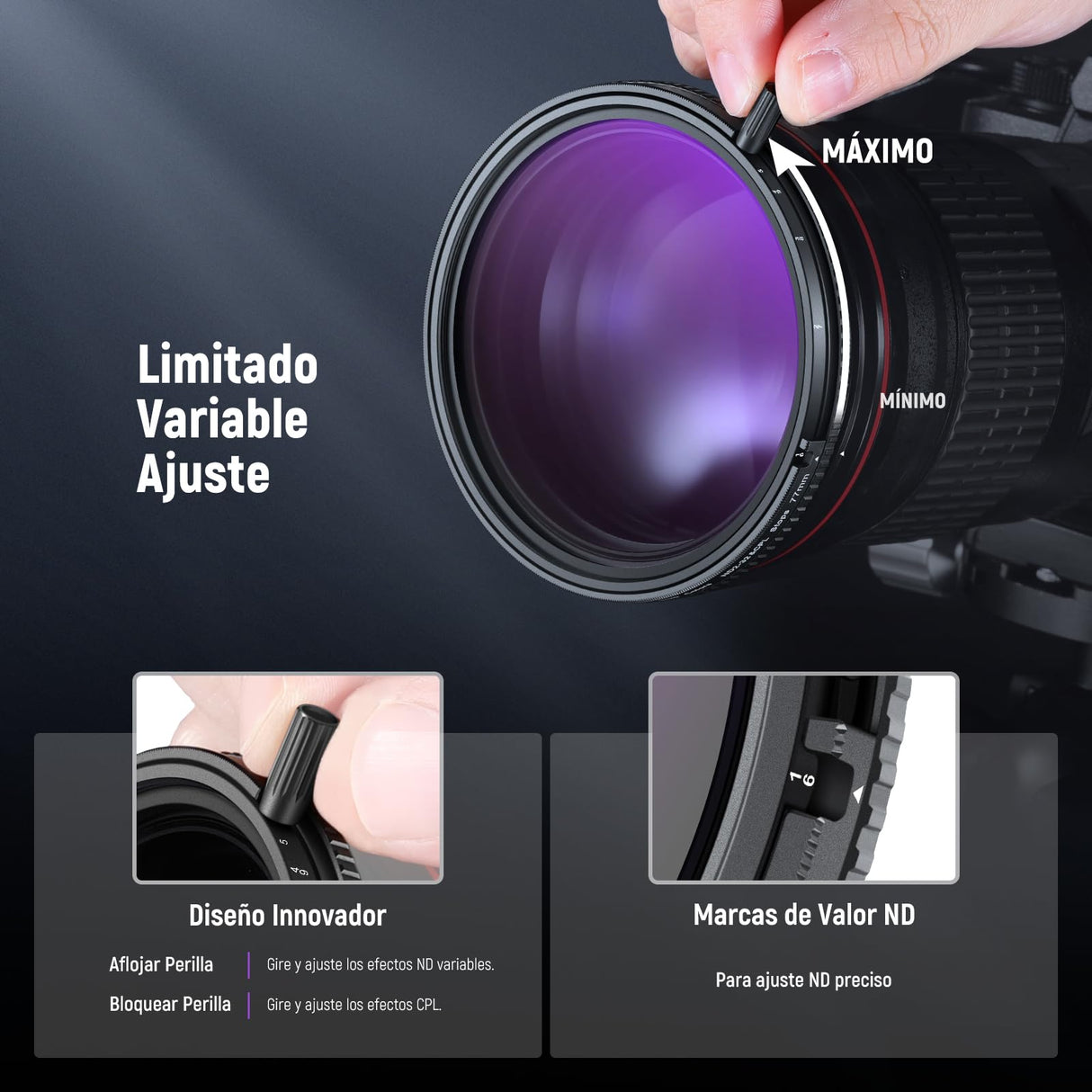 NEEWER True Colors 77mm Variable ND2-32 y CPL con Filtros Set Magnéticos ND32, 2 en 1 Ajustable Uno Giratorio Reducción de Luz, Eliminación de Reflejos, sin Cambio de Color, sin Cruz X, sin Viñetas