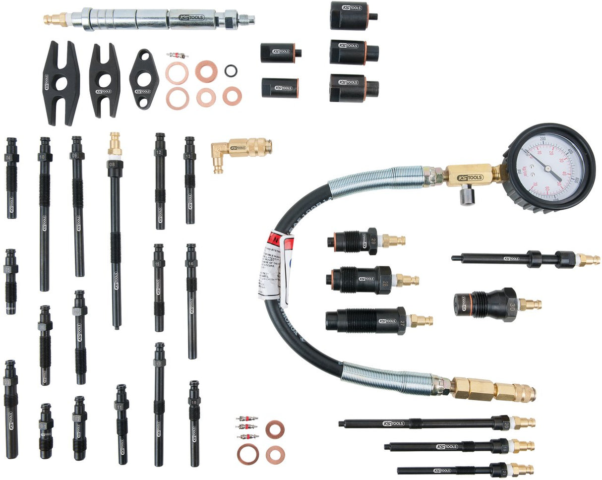 KS Tools 150.3660 Juego de verificación de compresión para motores diesel, 36 pzs
