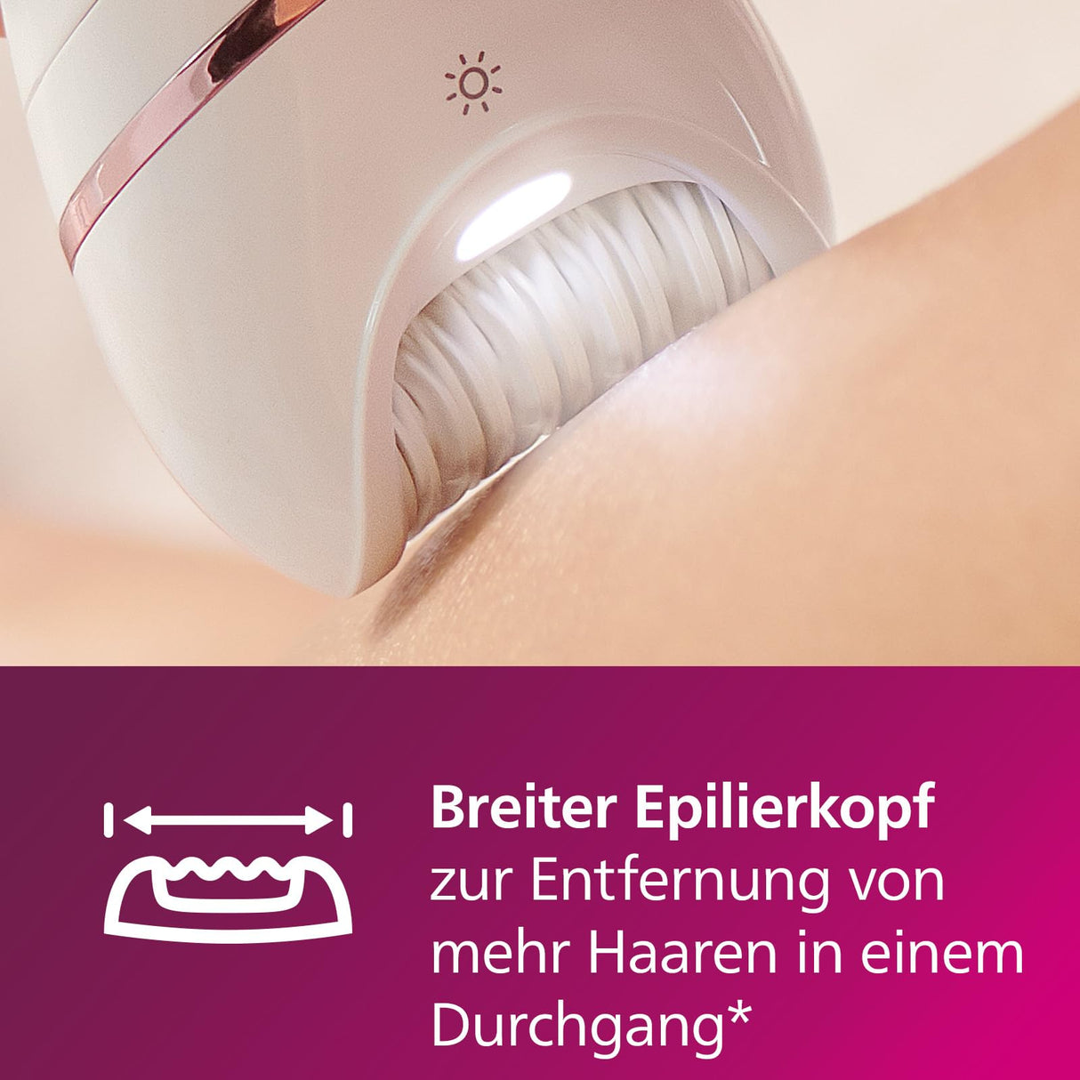 Philips Depiladora Mujer Serie 8000, 9 en 1, Para Cuerpo, Cara, Pies y Bikini, Uso en Seco o Humedo, Piel Suave desde Casa, Cabezal Ceramico, BRE740/10, Blanco