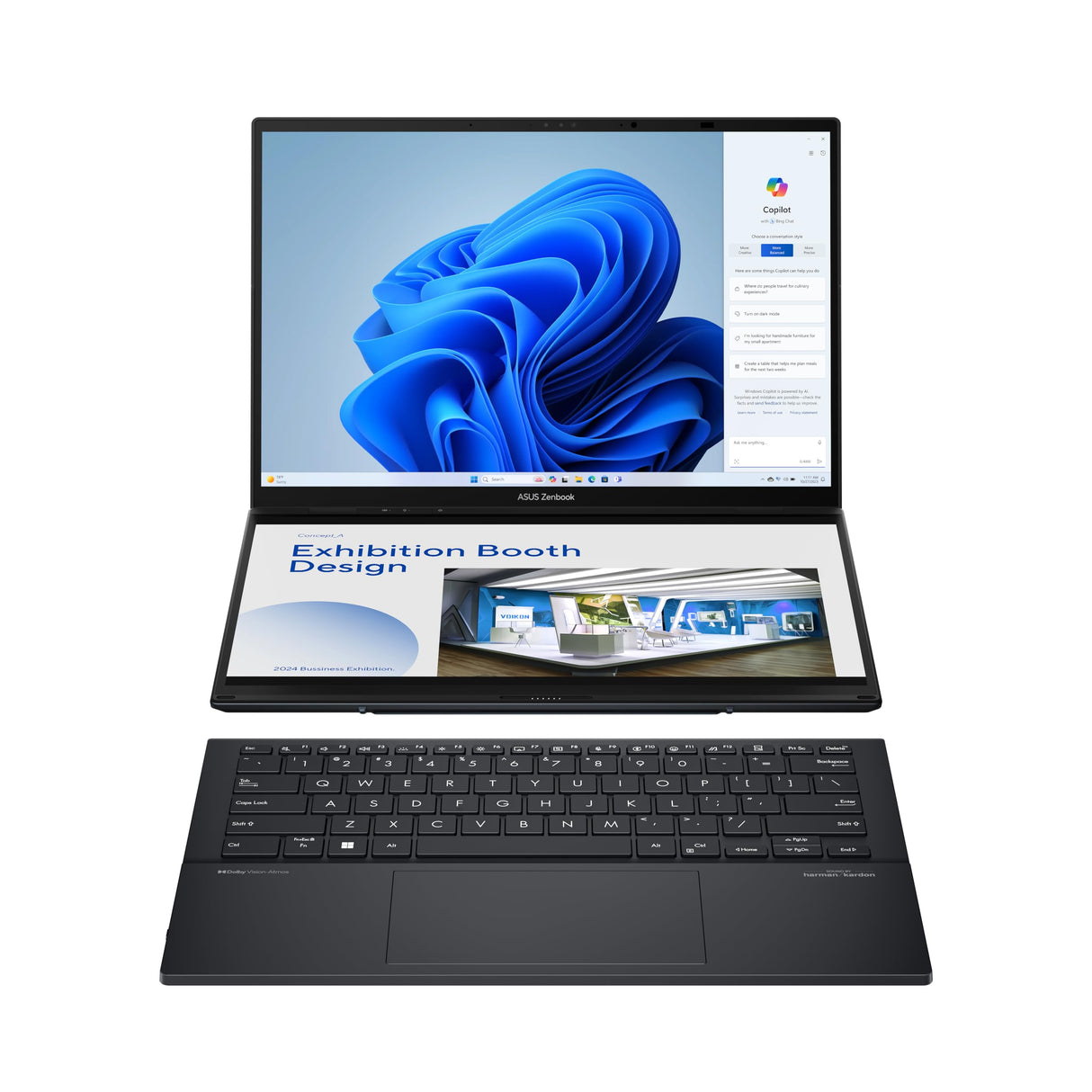 ASUS Zenbook Duo UX8406MA-PZ058X Intel Core Ultra 9 185H Gris Híbrido (2-en-1) 35,6 cm (14") Pantalla táctil 3K 3K 32 GB LPDDR5x-SDRAM 2 TB SSD