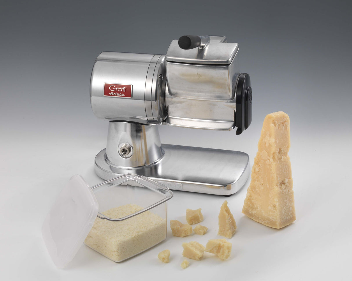 Ariete Gratí Superior - Rallador eléctrico profesional, 350 W, motor de inducción, tolva XL extraíble, color plata