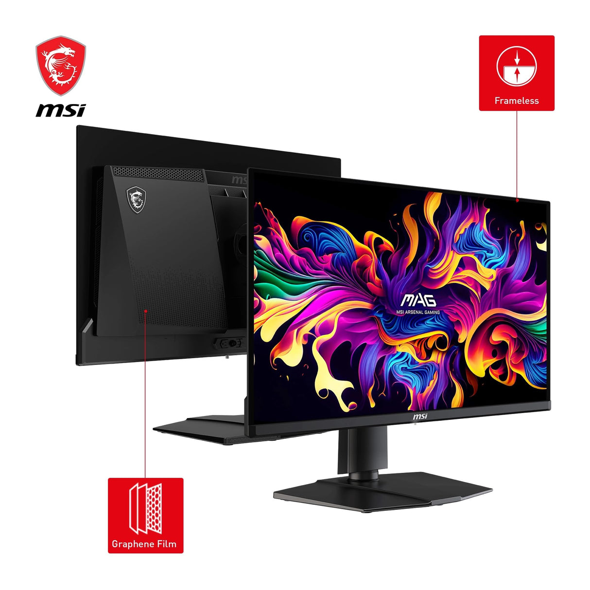 MSI mag 271QPX QD-OLED 26.5 Inch WQHD Monitor Gaming, 2560 x 1440 Quantum Dot OLED Panel, 360Hz / 0.03ms, 99.1% DCI-P3, ΔE≤2, DisplayHDR True Black 400, DP 1.4a, HDMI 2.1, USB Type-C