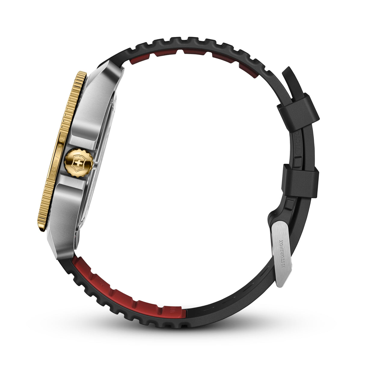 Victorinox Journey 1884 Ø 43 mm Reloj de Pulsera de Hombre, Swiss Made, Cuarzo analógico, Sumergible hasta 200 m, Pulsera de Caucho, Negro