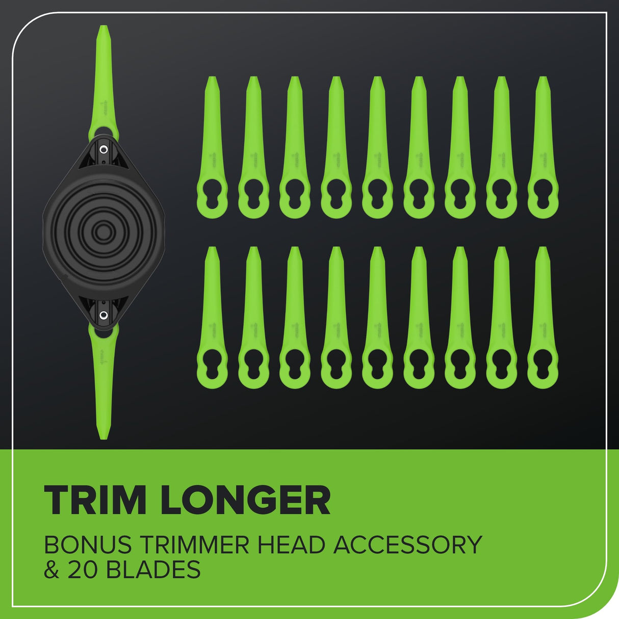 Greenworks 24V desbrozadora bateria, 33 cm de Ancho de Corte, rotación de 90°, Incl. Carrete de Alambre y 20 Cuchillas de plástico, Incl. batería de 4.0 Ah y Cargador, GD24LT33K4