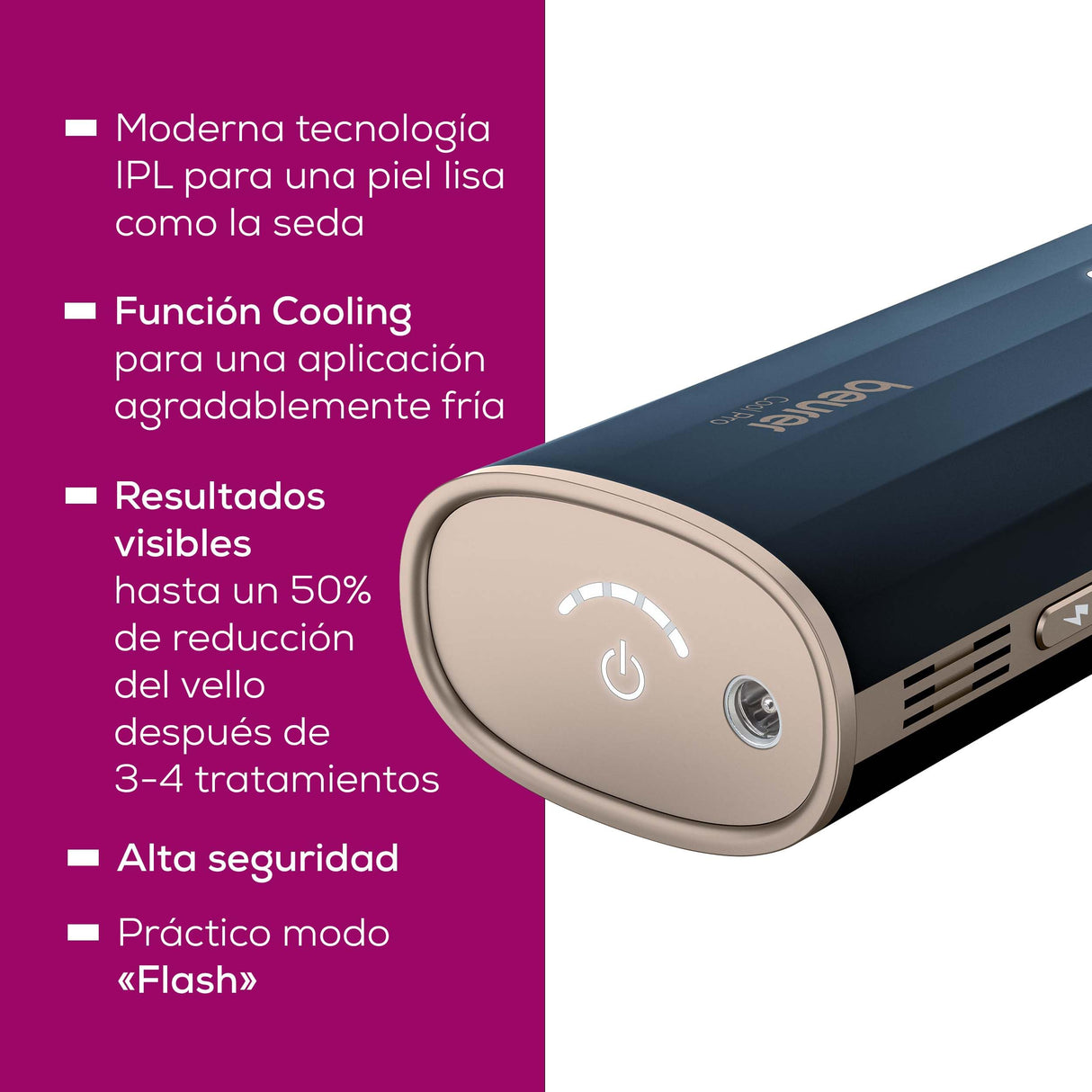 Beurer IPL 7800 PRO Depiladora con tecnología de enfriamiento, 5 niveles de intensidad, hasta 1 millón de pulsos de luz, para brazos, piernas, cara, línea del bikini y axilas, para hombres y mujeres