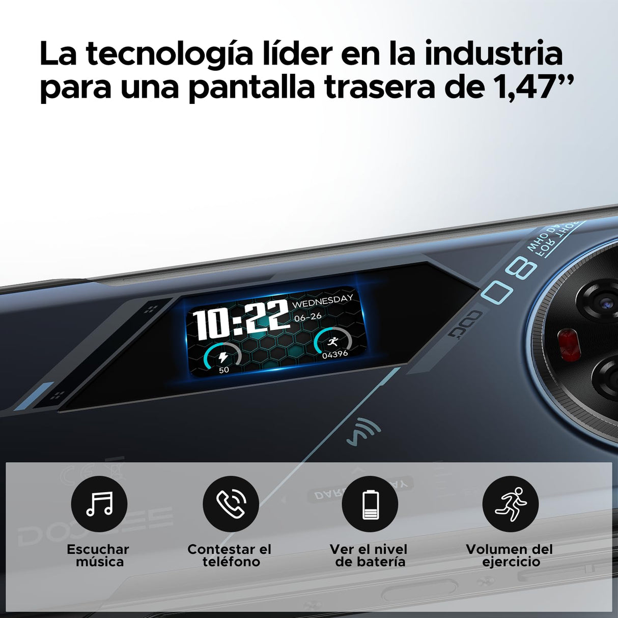 DOOGEE V40 Pro Móvil Resistente 5G, 36GB+512GB/2TB TF 1.47” Pantalla Trasera Movil Irrompible, Dimensity 7300, Cámara Triple 200MP Móvil Rugerizado 6.78" FHD+ 120Hz, 8680mAh/WiFi6/NFC/3 Card Slot