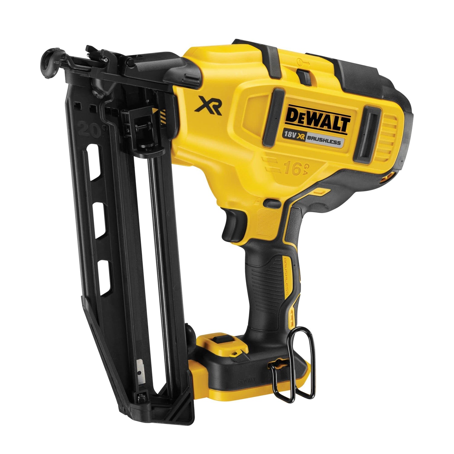 DEWALT DCN660NT-XJ - Clavadora de Acabado XR 18V, 16 Ga, Sin Gas, 2 Modos: Modo Disparo Secuencial o Ráfaga, Cargador de 20° con 110 Clavos de Ø1,2 mm, Con Maletín TSTAK
