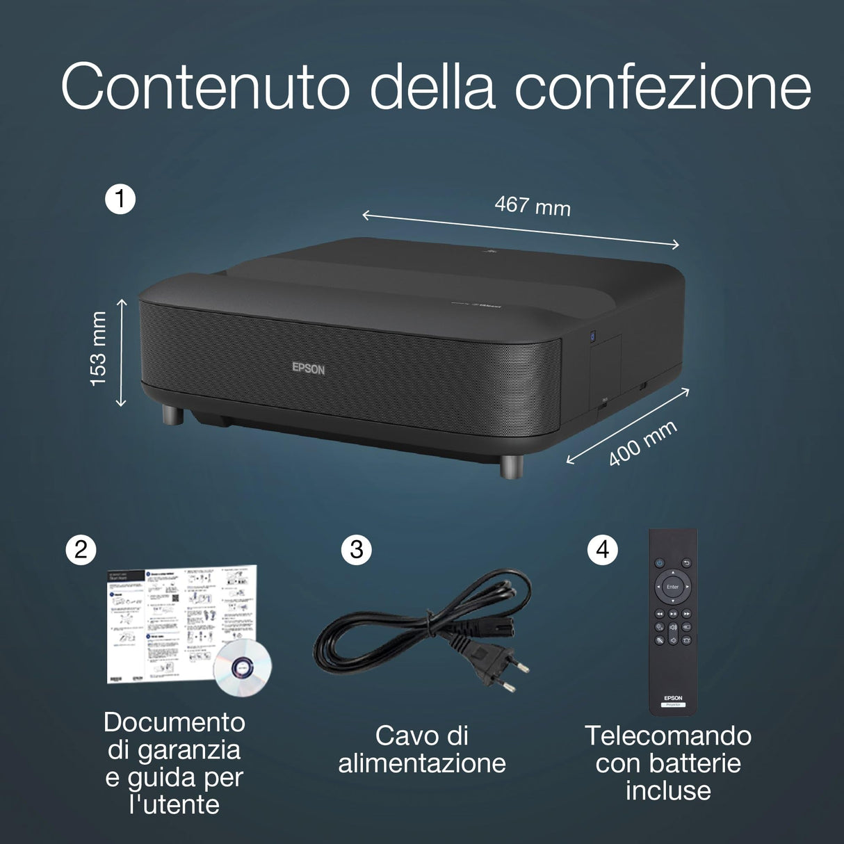 Epson Proyector de Alcance Ultra Corto EH-LS650B 4K Pro UHD