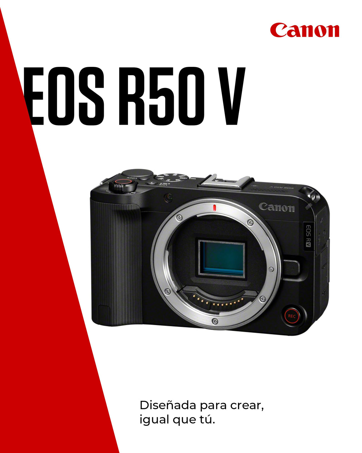 Canon EOS R50 V - (Cuerpo de Cámara) para Vlogging Compatible con Objetivos Canon RF | Creadores de Contenido, Vlogs y Viajes | Conexión por Bluetooth