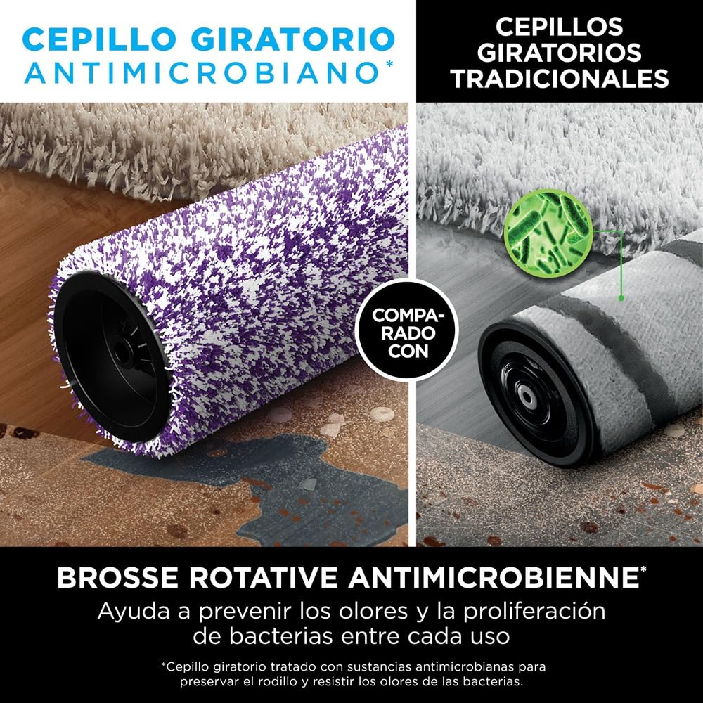Shark HydroVac Aspiradora mopa sin cable, aspira y friega suelos, con cepillo multisuperficie giratorio antimicrobiano para eliminar olores, limpia en seco y húmedo, modo autolimpieza, gris WD210EU