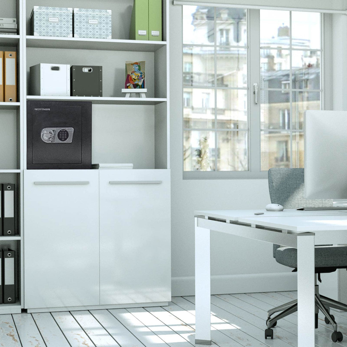 Caja Fuerte Certificada Antirrobo Rottner Monaco 45 Cerradura Electronica Negra