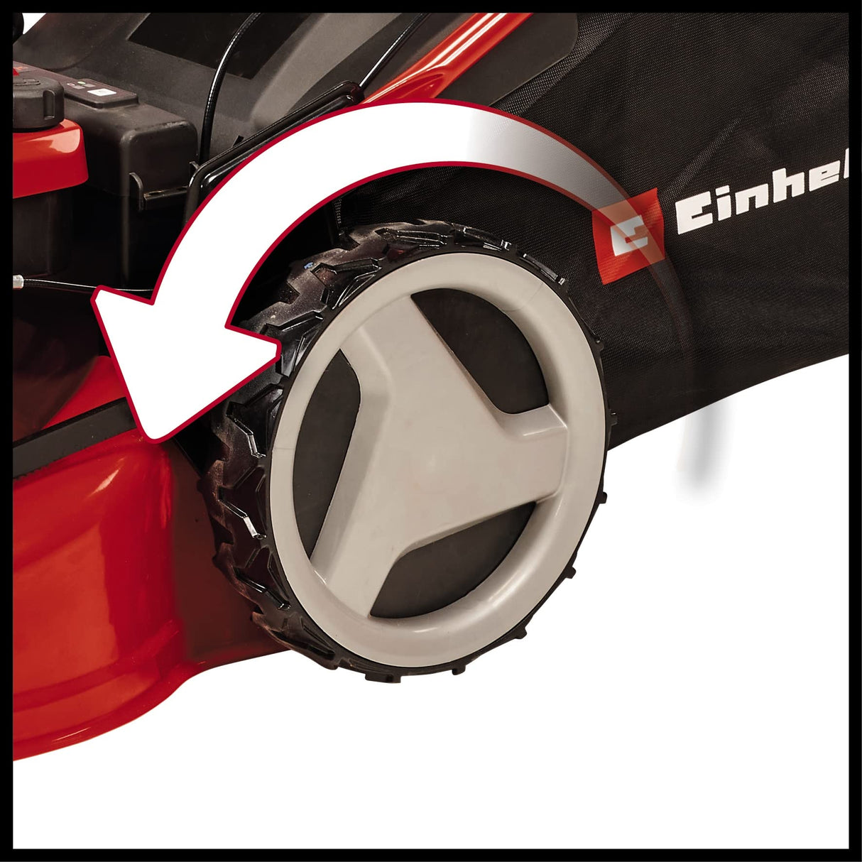 Einhell Cortacésped de Gasolina GC-PM 46 S HW-E (2 kW, 1 Cilindro, Motor de 4 Tiempos, hasta 1400 m², función de Arranque eléctrico, tracción Trasera desconectable, Bolsa de Hierba de 65 l)