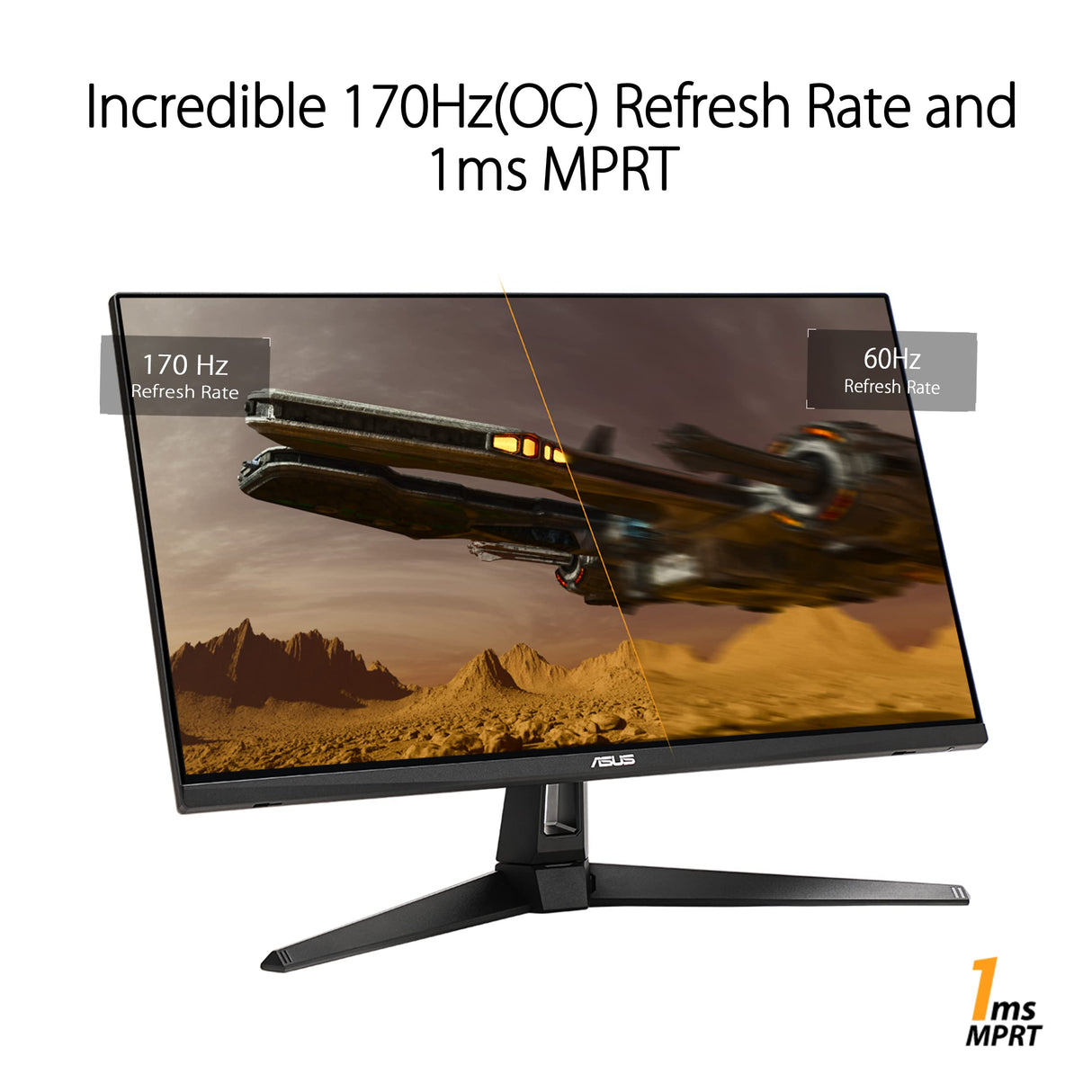 ASUS TUF Gaming VG27AQA1A - Monitor de 27" WQHD (2560x1440), Overclock 170Hz (por encima de 144Hz), Extreme Low Motion Blur, Freesync Premium, 1ms (MPRT), Shadow Boost, HDR, DisplayWidget Lite