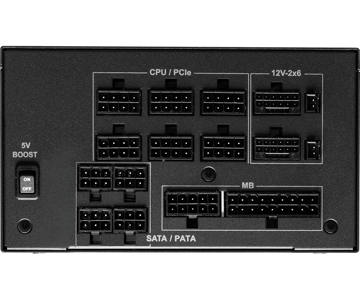 Fuente ALIMENTACION ASROCK PG-1300G,PSU,1300W,80 Plus Gold,135MM,Modular,PCI-E 5.1 (12+4pin) x1,PCI-E (6+2 Pin) x5,SATA (5 Pin) x9