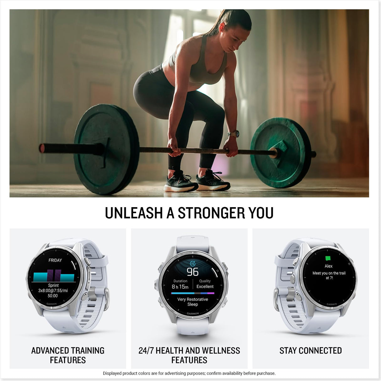 Garmin fēnix 8-43mm - Reloj de Alto Rendimiento GPS Multideporte con Pantalla táctil AMOLED, Linterna LED, Altavoz y micrófono Integrados, Mapas y hasta 10 días de autonomía, Blanco