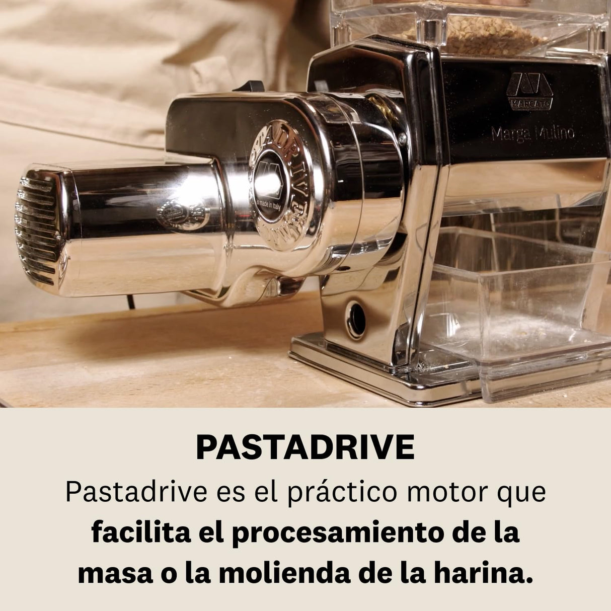 Marcato Motor Máquina para Pasta Atlas 150, Motor Eléctrico para Máquina de Pasta, Compatible con Otros Artículos Marcato, 100 W, Hecho en Italia. Modelo: Pastadrive.