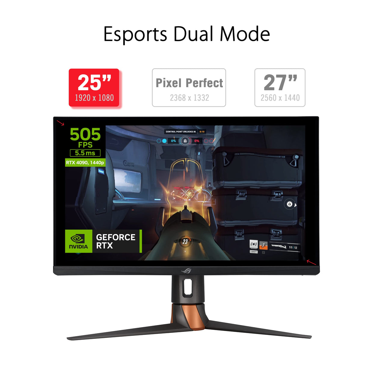Asus ROG Swift 360Hz PG27AQN - Monitor Gaming para Esports de 27 Pulgadas, QHD, NVIDIA G-Sync, NVIDIA Reflex Analyzer, Ultrafast IPS, Esports Dual Mode, 1 ms GTG, Display HDR 600