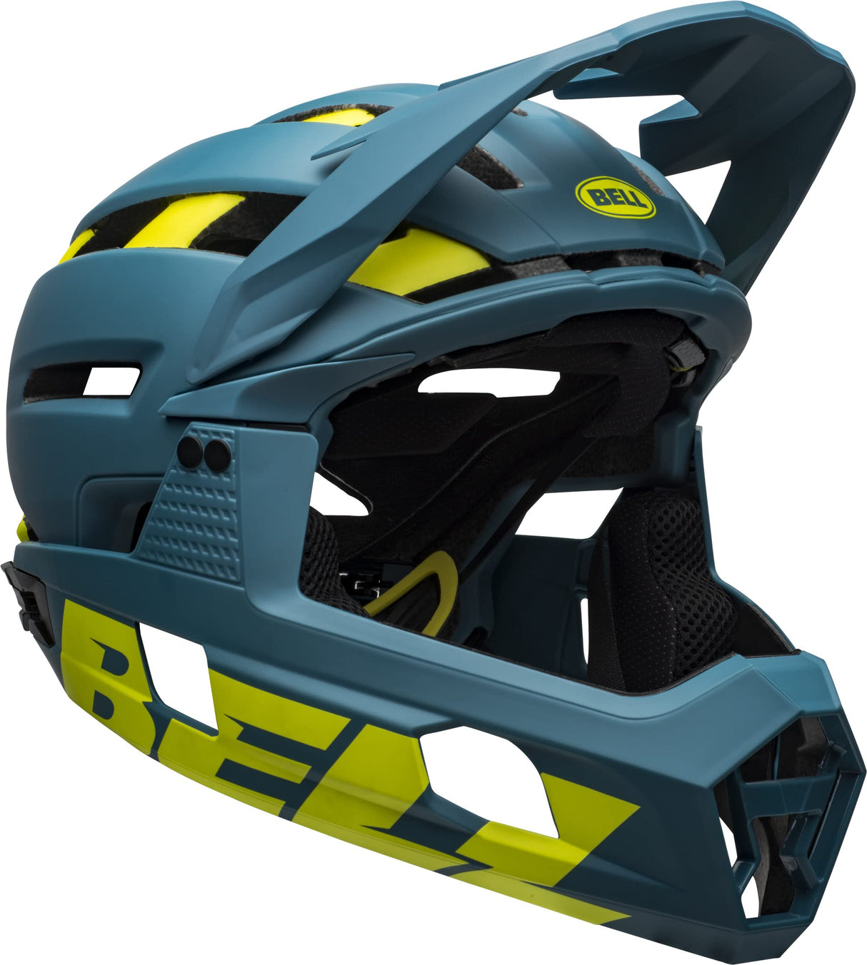 BELL Super Air R MIPS Casco de Bicicleta, Hombres, Mate/Azul Brillante/Hi-Viz, 52-56 cm