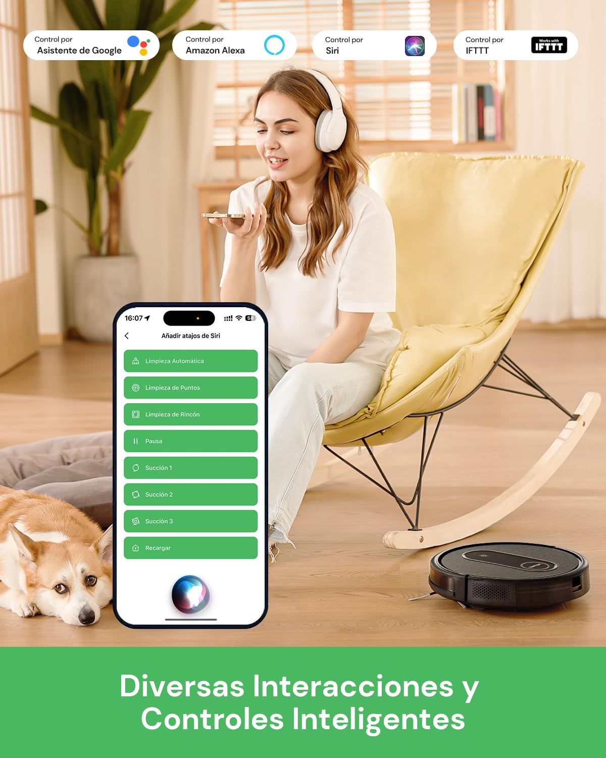 Vactidy Robot Aspirador T7, Robot Aspirador y Fregasuelos con Potente Succión, Tanque de Agua, hasta 120mins, Control por App/Alexa/Google Home/Siri, Pelo de Mascotas, Alfombra y Suelo
