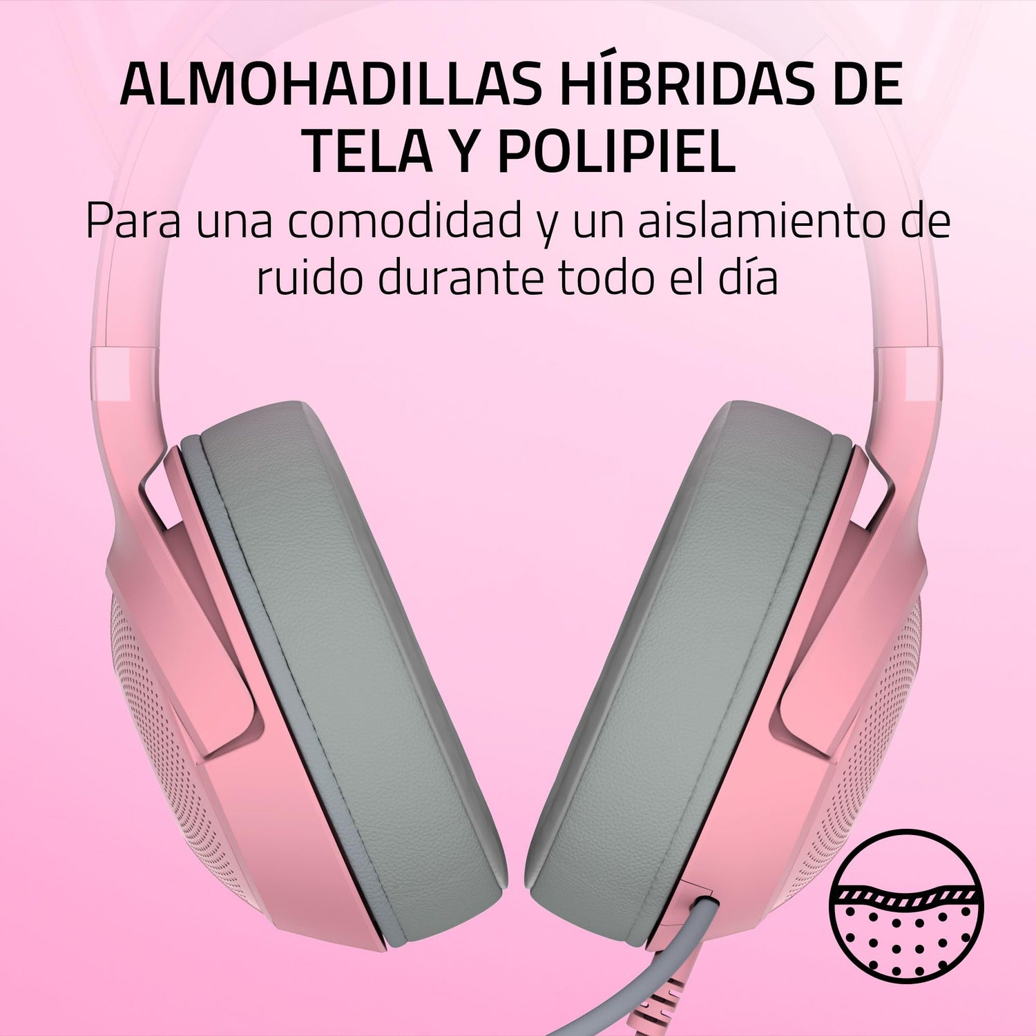 Razer Kraken Kitty V2 - Auriculares RGB por Cable con Orejas de Gatito (Iluminación reactiva al Streaming, Micrófono cardioide HyperClear, Diafragmas de 40 mm Triforce, Sonido Envolvente 7.1) Quartz