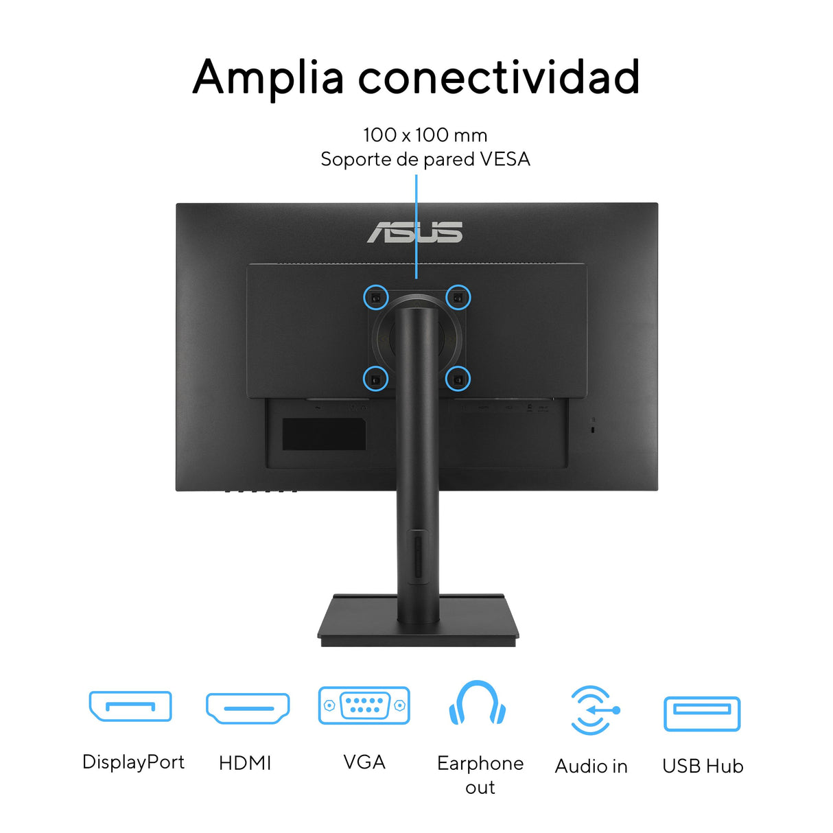 ASUS VA279QGS Monitor Profesional de 27 Pulgadas, IPS, Full HD, sin Marco, 120Hz, Adaptive-Sync, MPRT de 1ms, HDMI, DisplayPort, VGA, luz Azul Baja, antiparpadeo, diseño ergonómico, Montaje en Pared