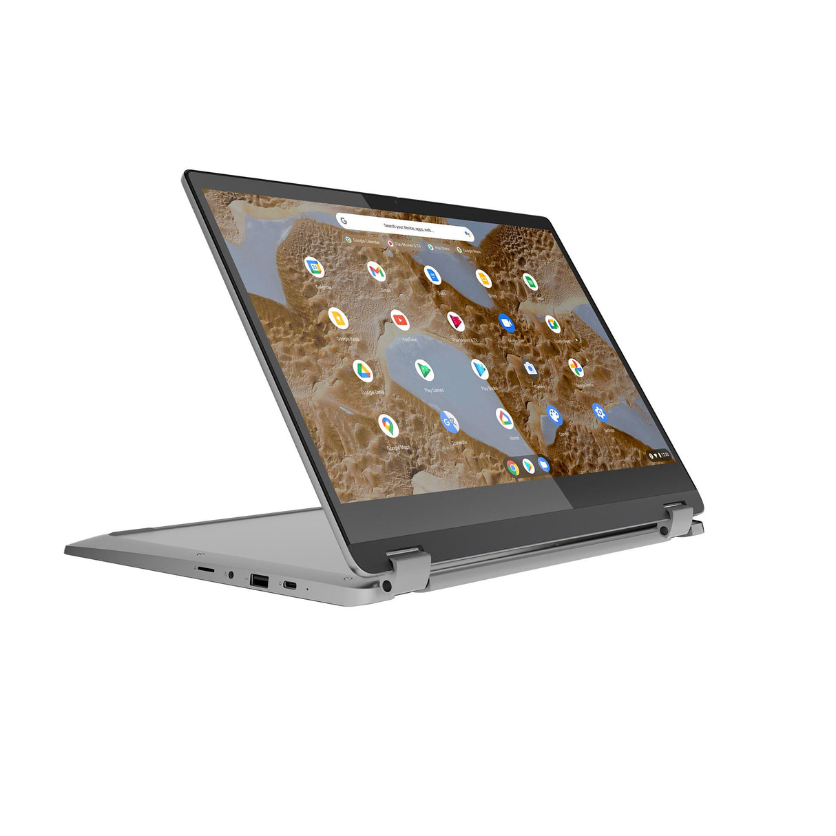 LENOVO Ordenador portátil Convertible Chromebook IdeaPad Flex 3, Pantalla Full HD de 15,6 Pulgadas, Intel Celeron N4500, 8 GB de RAM, 128 GB eMMC, gráficos Intel UHD, Chrome OS | QWERTZ | Gris | 3