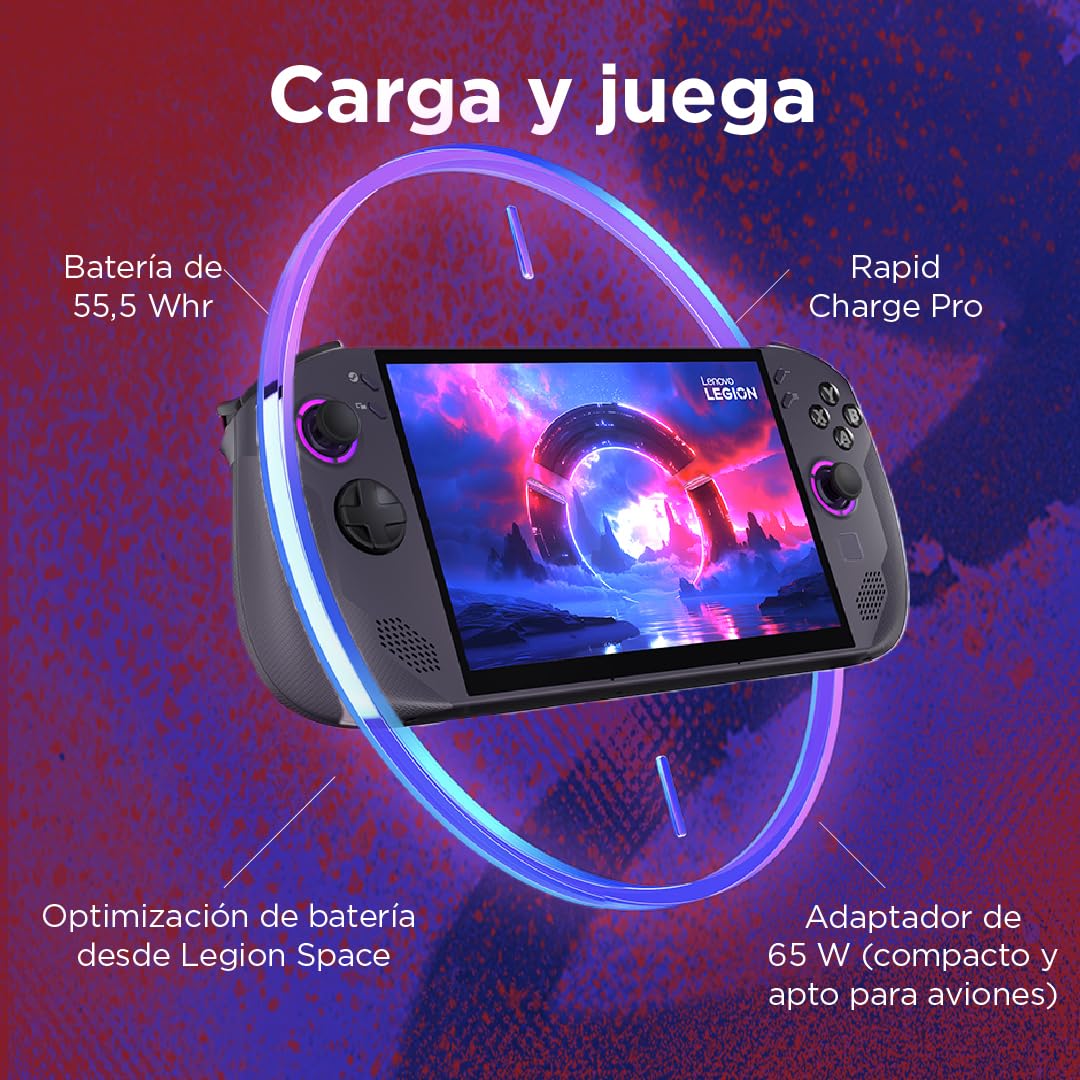 Lenovo Legion Go S - Consola Portátil Gaming 8" WUXGA (AMD Ryzen Z1 Extreme, 16 GB RAM, 1 TB SSD, AMD Radeon Graphics, 120 Hz, Wi-Fi 6E, SteamOS en Español) – Violeta Oscuro