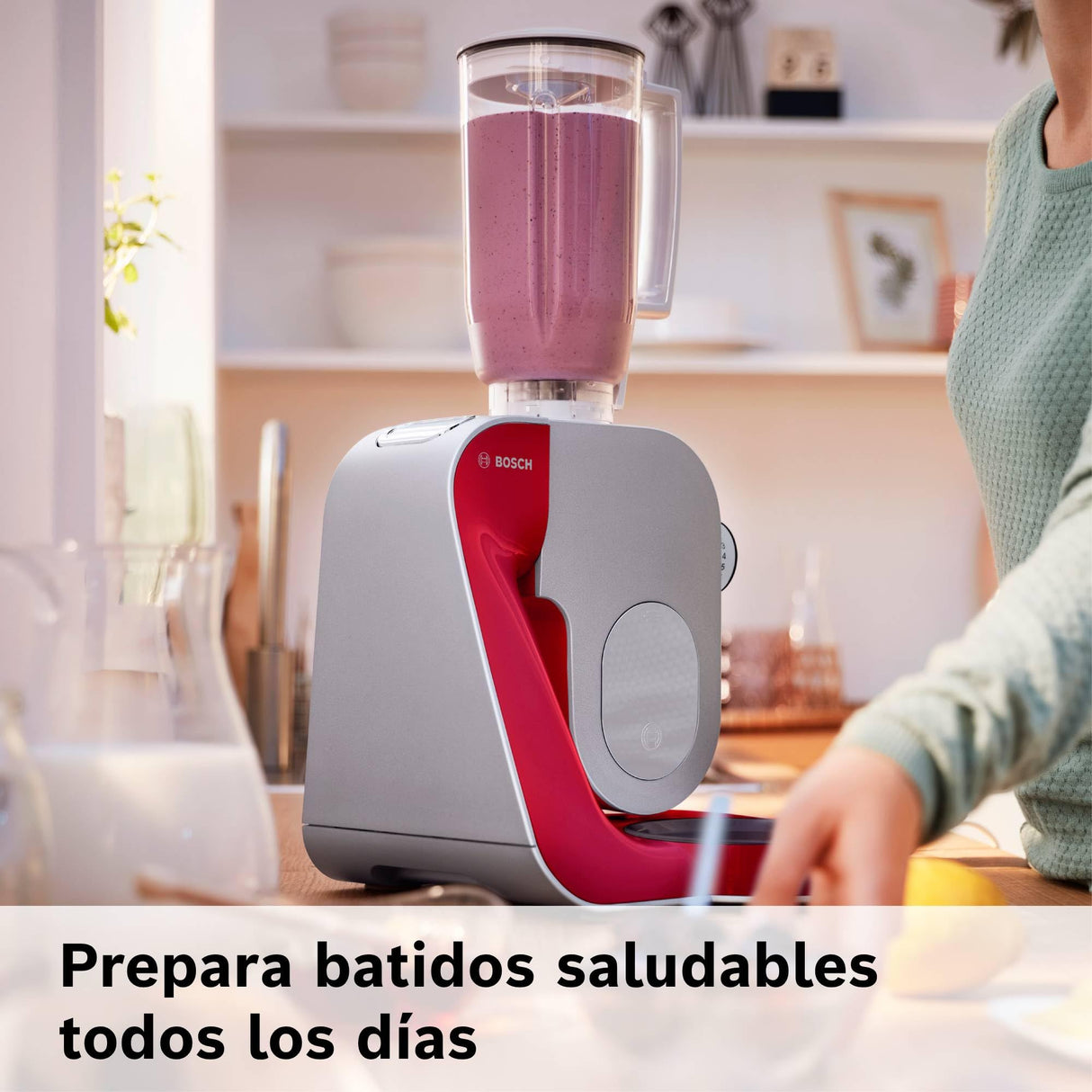 Bosch MUM5 CreationLine - Robot de cocina, potencia de 1000 W, 7 velocidades + función Pulse, color rojo
