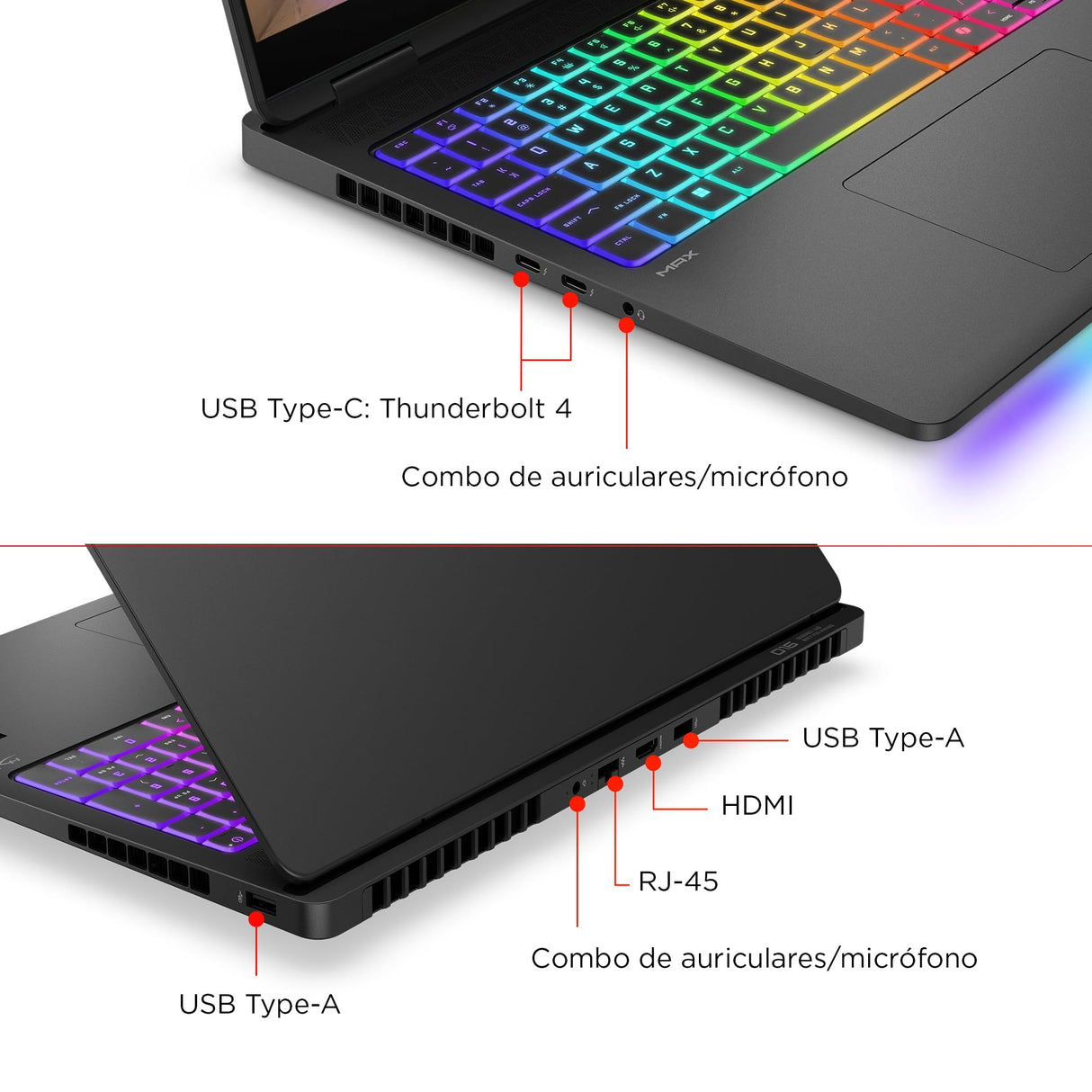 HP OMEN MAX - Ordenador Portátil Gaming de 16" OLED 240Hz (Ultra 9-275HX, 32GB RAM, 1 TB, NVIDIA GeForce RTX 5080 16GB, Windows 11) Negro - Teclado QWERTY Español