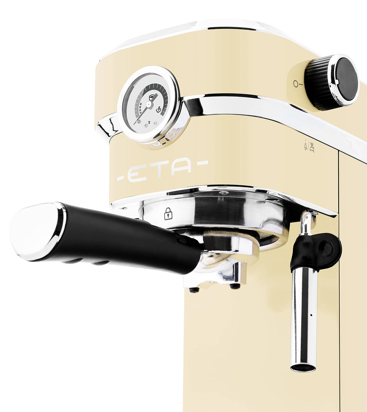 ETA Storio Portafilter I Beige I Espresso Machine I Boquilla de espuma de leche I 20 Bar I Tanque de agua de 750 ml I 1350 W