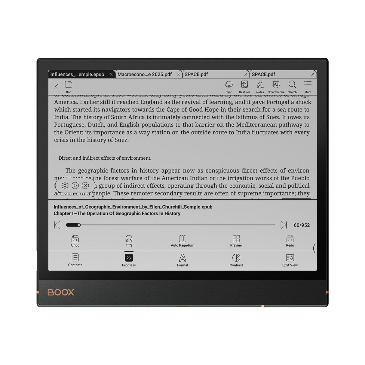 BOOX Tablet Note Air3 10.3 Pulgadas Monocromo ePapel Tablet 64 GB Android 12 E-Ink G-Senser WiFi (227 ppi)
