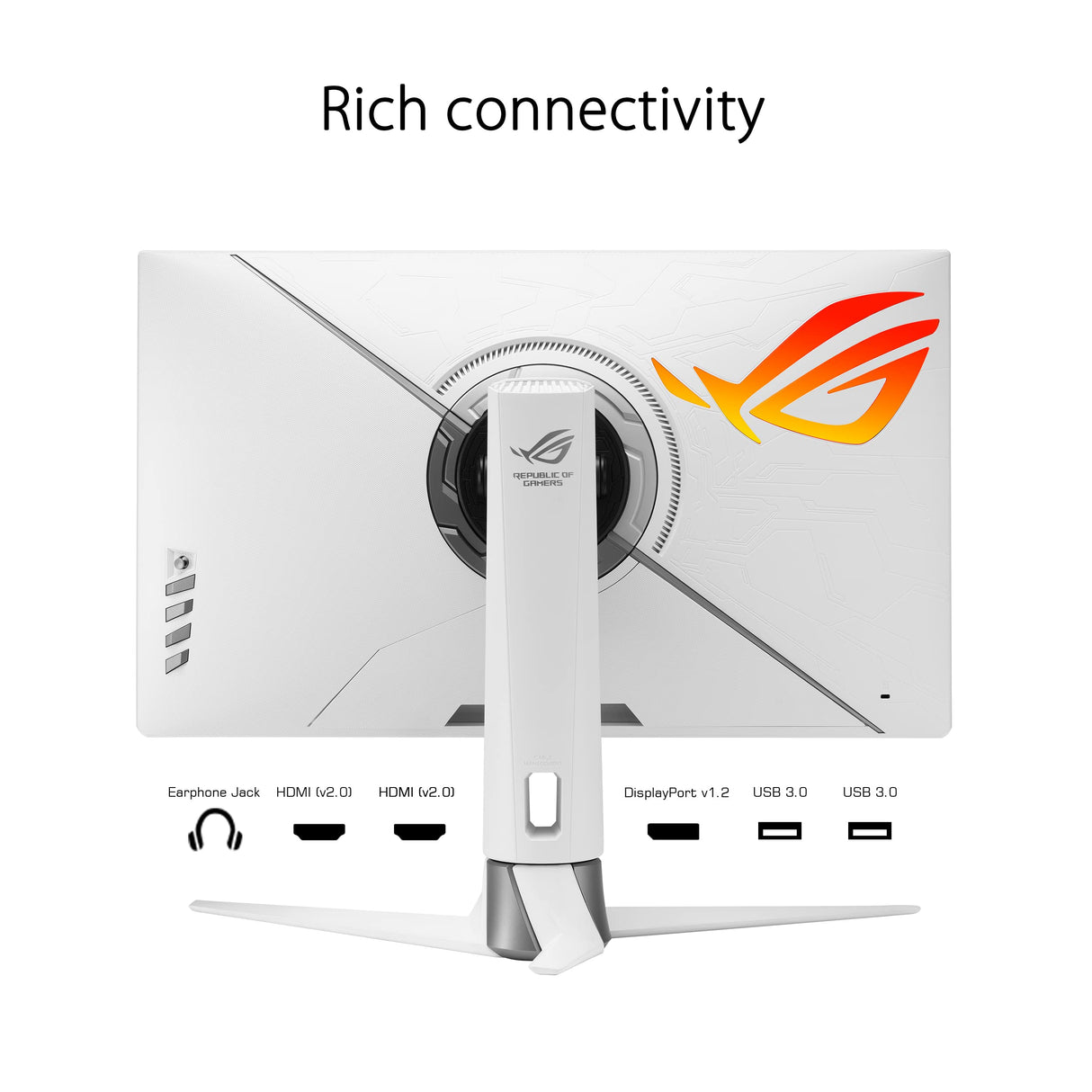 Asus XG27AQ-W ROG Strix Monitor de Gaming, Fast IPS, 27 Pulgadas, WQHD 2560 × 1440, hasta 170 Hz, 1 ms GTG, ELMB Sync, G-Sync Compatible, Display HDR 400