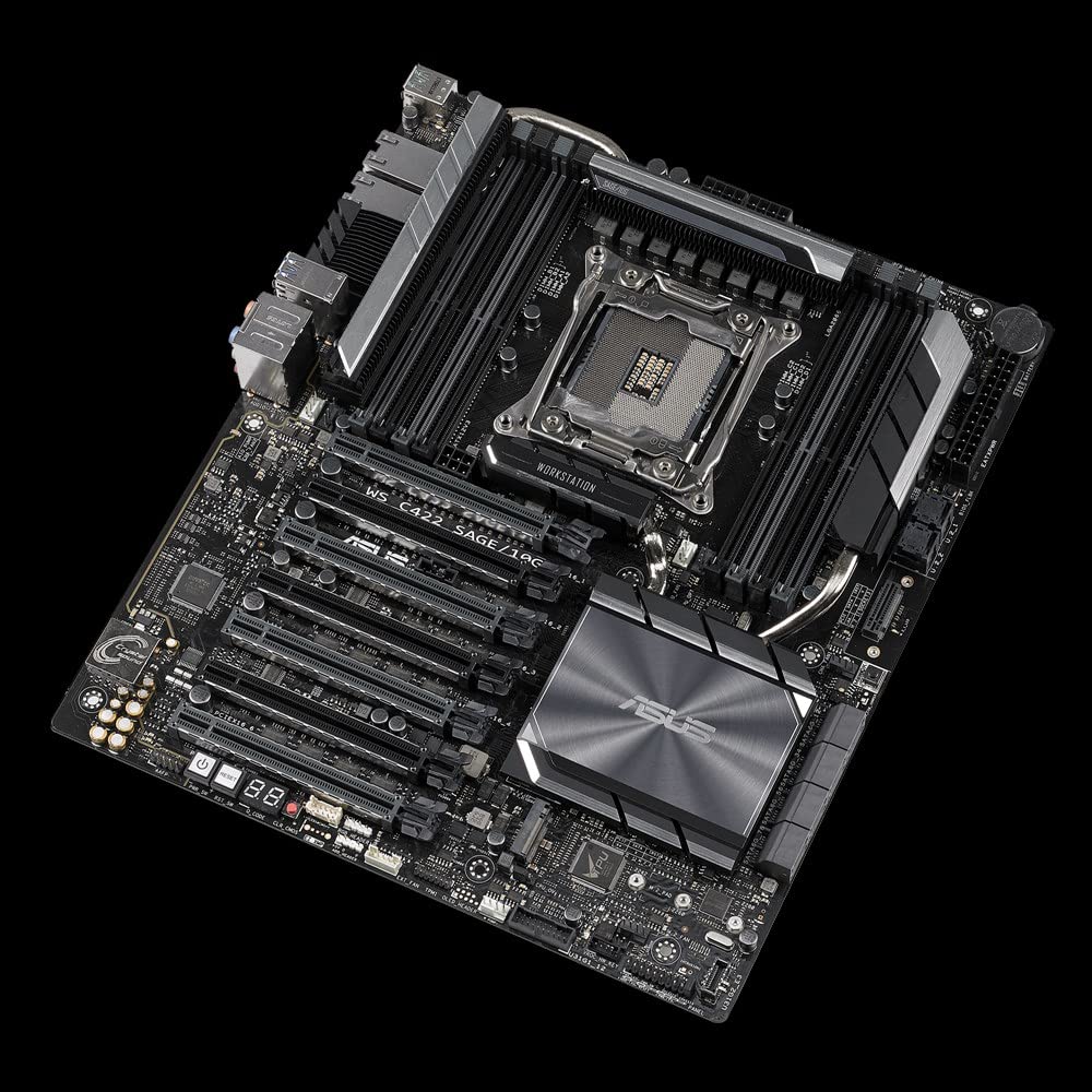 ASUS WS C422 SAGE/10G placa base para - Servidor (Intel, LGA 2066 (Socket R4), 14 nm, DDR4-SDRAM, 2133,2400,2666 MHz, 512 GB)
