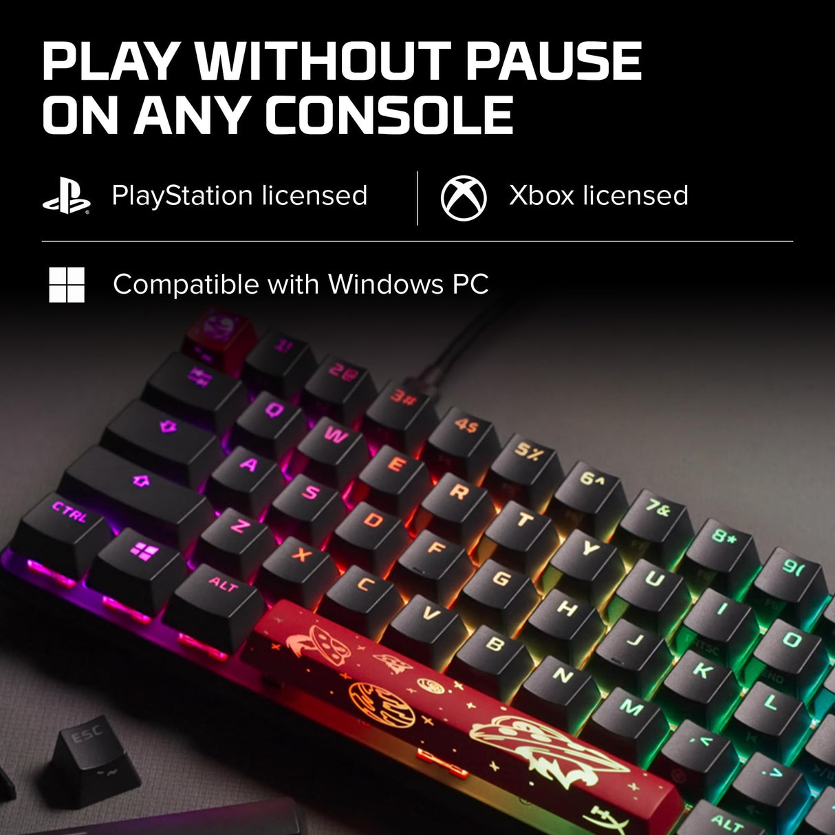 HyperX Alloy Origins 65 – Teclado mecánico para juegos - Formato ultracompacto al 65% – Tecla HyperX Red (lineal) - Cubiertas de PBT de doble capa de las teclas - Retroiluminación LED RGB