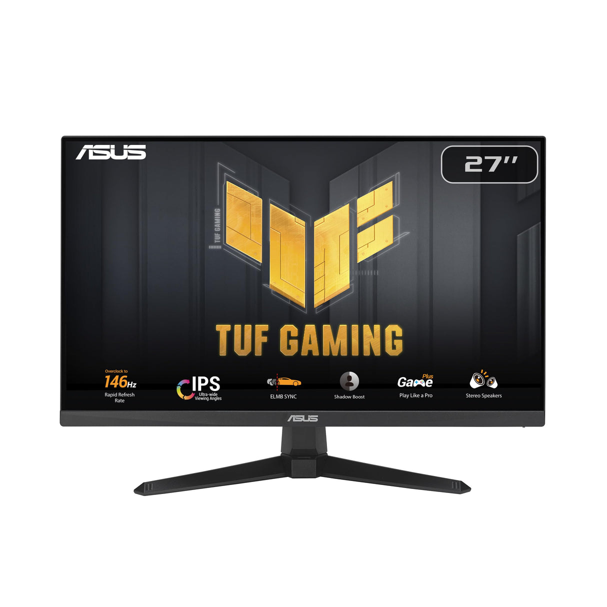 ASUS TUF Gaming VG249QE5A Monitor Gaming de 23.8", Full HD (1920 x 1080), overclocking a 146 Hz, IPS, ELMB Sync, MPRT de 1 ms, Altavoces estéreo, Variable Overdrive, DisplayWidget Center
