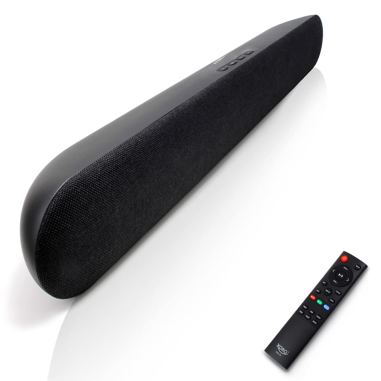 Xoro Altavoz estéreo para televisión HSB 70 con Bluetooth, 60 W de Potencia de Salida, AV IN, HDMI ARC, Reproductor Multimedia USB 2.0, Incluye Soporte de Pared, Mando a Distancia por Infrarrojos