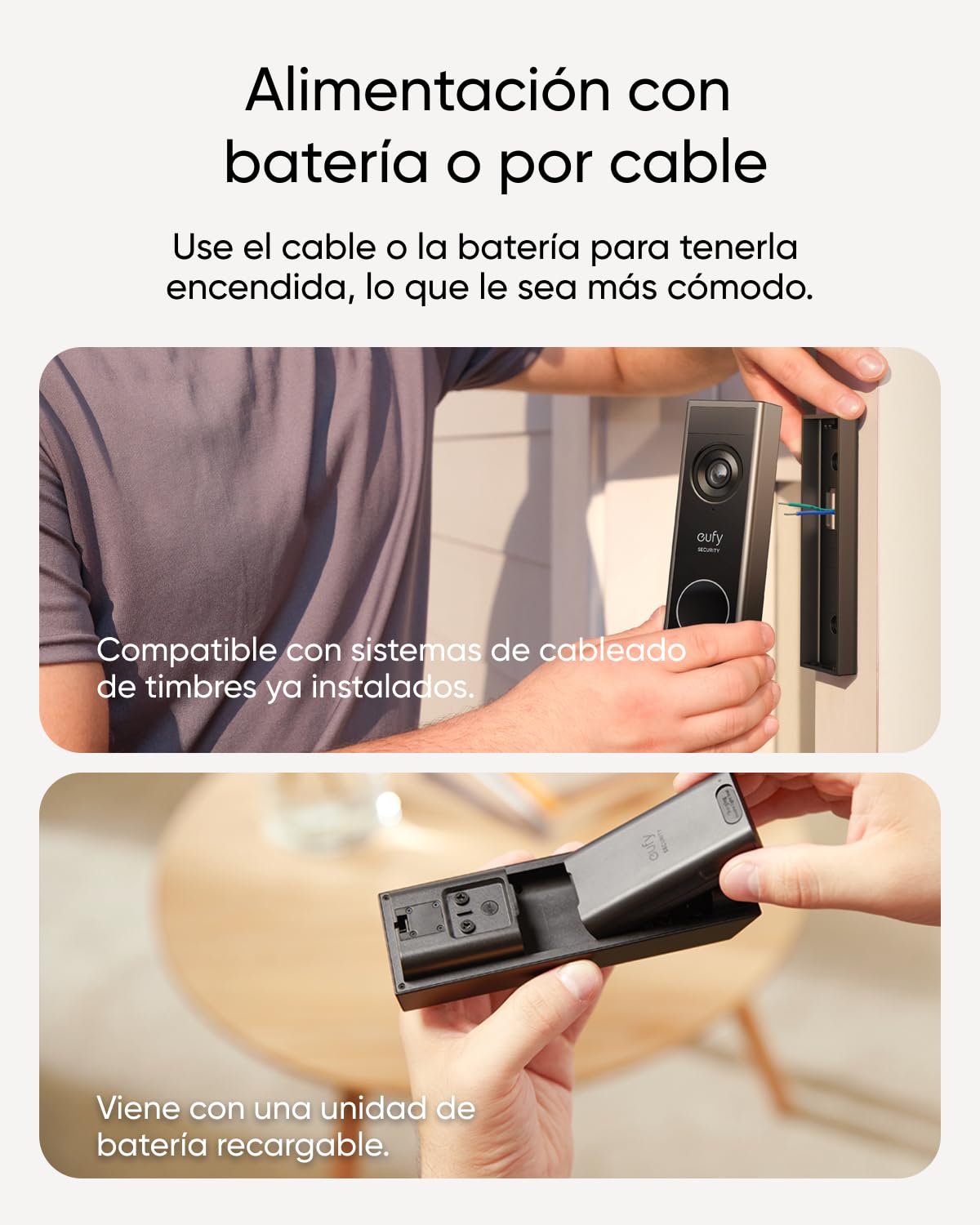eufy Security Video Doorbell E340, cámara Doble con Sistema de Control de entregas, 2K Full HD y visión Nocturna a Color, Almacenamiento Local Ampliable hasta 128 GB, sin cuotas mensuales