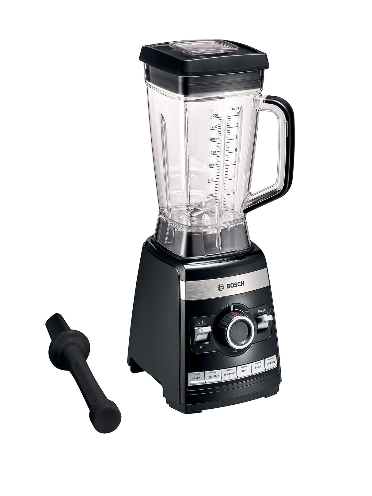 Bosch - Batidora de vaso, VitaBoost, 1600 W 6 programas, Jarra de 2,5 l, Negro, MMBH6P6B