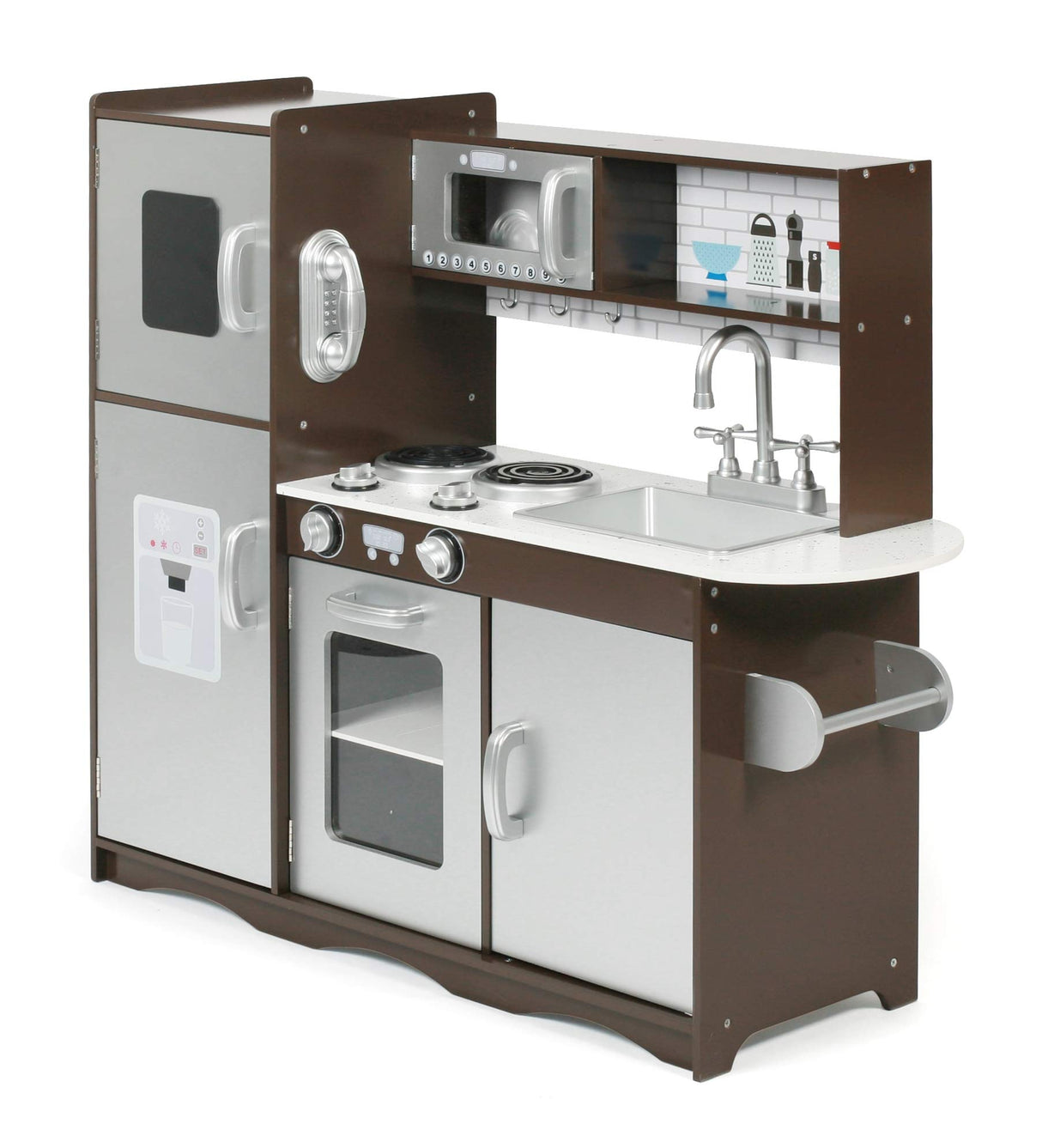 Bayer Chic 2000 - Cocina de Juguete de Madera para niños a Partir de 3 años, Cocina Infantil, marrón, Plata