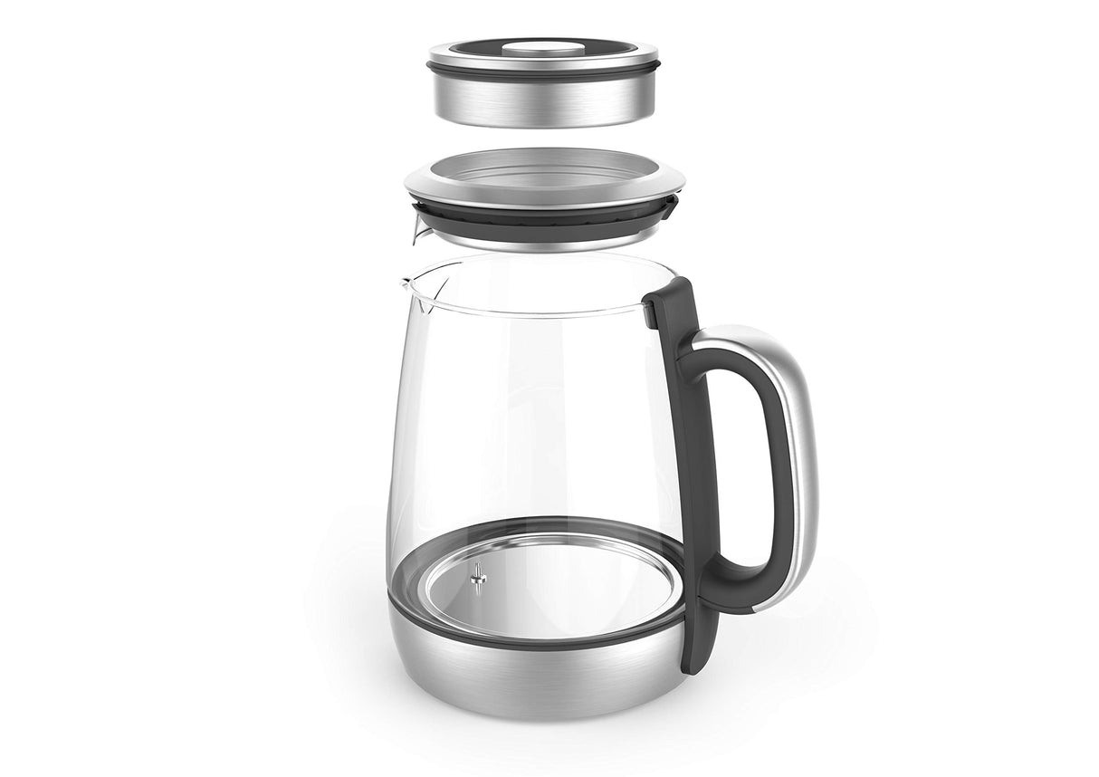 Riviera&bar CHA DAO Expert – Tetera de temperatura ajustable – Cristal templado y acero inoxidable – Modo silencioso – Infusión de té óptimo – 1,5 L, 22 x 36,5 x 29,5 cm
