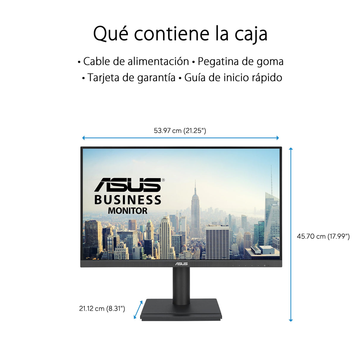 ASUS VA24DQFS Monitor profesional de 24 Pulgadas, IPS, Full HD, sin marco, 100 Hz, Adaptive-Sync, MPRT de 1 ms, HDMI, DisplayPort, VGA, luz azul baja, antiparpadeo, diseño ergonómico, montaje en pared
